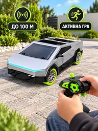 Радіокерована машина-пікап 1:10 4WD 2.4 ГГц з дрифтом і підсвіткою 41 см, сіра (49676414) - мініатюра 8