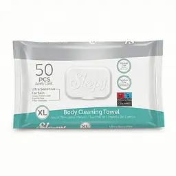 Вологі рушники великі Sleepy Adult Towels 50 шт. Серветки для миття тіла в дорозі