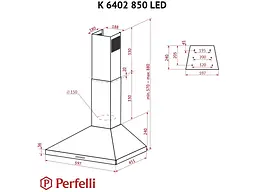 Витяжка Perfelli K 6402 BL 850 LED - мініатюра 9