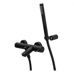 Змішувач для ванни Paffoni Light із регульованим душовим гарнітуром black matt LIG023NO, Чорний матовий