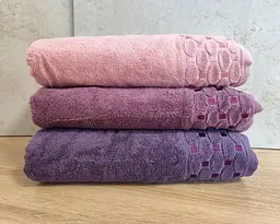 Набір махрових турецьких рушників Zeron 3 штуки 70х140 Microcotton Puanli Desen