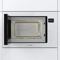 Мікрохвильова піч Gorenje вбудовувана 25л 900Вт гриль дисплей приготування на кількох рівнях білий - мініатюра 3