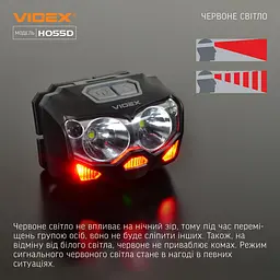 Налобний світлодіодний ліхтарик Videx VLF-H055D 500 Lm 5000 K (VLF-H055D) - мініатюра 5