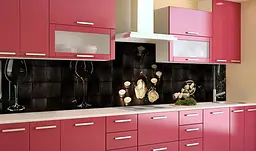 Вініловий кухонний фартух Келихи та свічки наклейка для кухні текстура Абстракція Чорний Happy Pocket Z181797 - мініатюра 3
