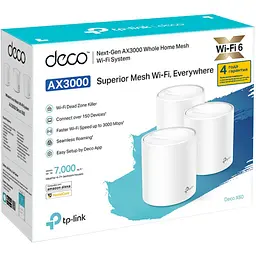 Mesh-система TP-Link Deco X60 AX3000 3-Pack White 802.11ax (DECO X60(3-PACK)) - мініатюра 5