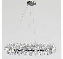 Кругла кришталева люстра Artlight 8559/800CH на 30 ламп G4 із прозорими призматичними елементами - мініатюра 3