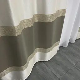 Жакардові штори молочного кольору на тасьмі 2шт. 140х270 ALBO pbe0052414 - мініатюра 8