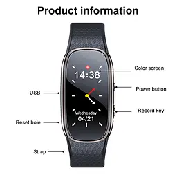 Годинник з диктофоном з активацією запису голосом та MP3 плеєром Nectronix R48, 8 Гб пам'яті (101119-8) - мініатюра 7