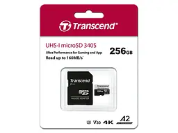 Карта пам'яті Transcend microSDXC 340S 256GB UHS-I U3 V30 A2 + adapter SD (TS256GUSD340S) [71413]