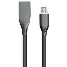 Кабель PowerPlant USB - XiaomicroUSB, 1м, силікон, чорний