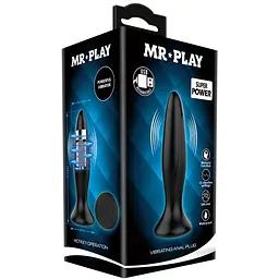 Анальна пробка з вібрацією LyBaile Mr.Play Vibrating Butt Plug Black, 12.8х3.1 см, чорний - мініатюра 7
