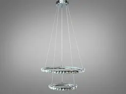 Підвісна LED люстра Diasha 66081/600+400CH, хром, 82 W, освітлення 10-22 м2 - мініатюра 4