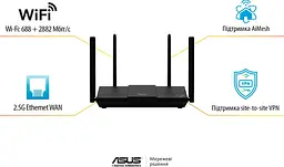Роутер- маршрутизатор WiFi7 - Asus RT-BE50 (90IG09U0-MO3S00) BE36000 - мініатюра 7