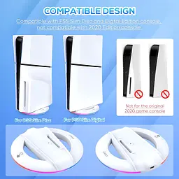 Вертикальна RGB-підставка Pega Sony PlayStation 5 Slim PS5 Slim Білий - мініатюра 5