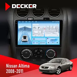 Штатна магнітола Nissan Altima 2008-2011 Decker D10-010 6x128, DSP, 4G, 2K Decker (НФ-00009342)