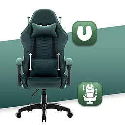 Комп'ютерне крісло Hell's HC-1000 Green (тканина) - мініатюра 6