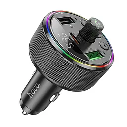 FM-трансмітер Hoco E82 Guerrero PD30W+QC3.0 car BT FM transmitter Чорний