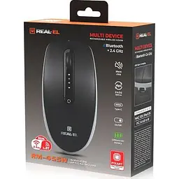 Комп'ютерна мишка Real-El RM-455W Wireless/Bluetooth Black/Gray (EL123200047) - мініатюра 9