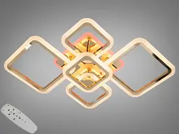 Люстра стельова LED Diasha A8160/2+3G, 80W, 3200K-6500K, золото, сучасний стиль для дому