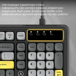 Клавіатура Ajazz AF98 USB UA Black/Grey/Yellow (AF98-BGY) - мініатюра 10