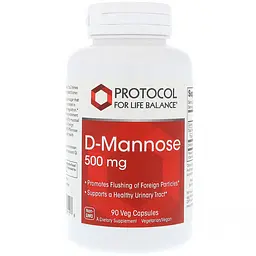 D-Манноза, D-Mannose, 500 мг, 90 вегетаріанських капсул Protocol For Life Balance vit0002652