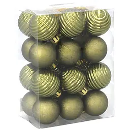 Набір ялинкових куль Chomik мікс 3 см 24 шт. оливковий (5900779877153_2)