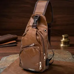 Сумка крос боді з емблемою зі шкірозамінника 20570 Vintage руда - мініатюра 1