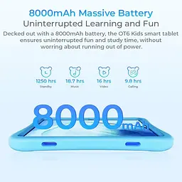 Планшет Oukitel OT6kids 10" HD+/4GB/64GB/ RK3562/8000mAh/ 5+2Мп/ WIFI Blue - мініатюра 6
