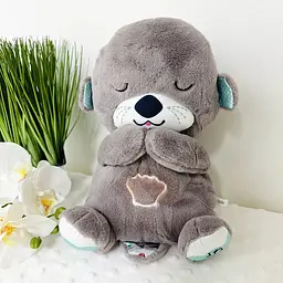 М'яка іграшка-нічник A-Toys Казкова видра з функцією дихання мелодія 30 см сіра - мініатюра 3