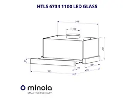 Витяжка Minola HTLS 6734 BL 1100 LED GLASS - мініатюра 6