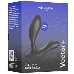 Смарт-вібромасажер простати We-Vibe Vector+ Charcoal Black пульт ДК регульований кут нахилу - мініатюра 8