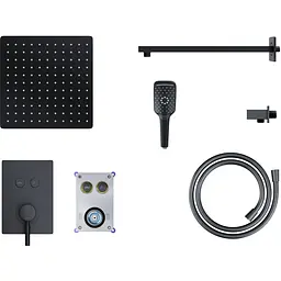 Душова система прихованого монтажу Corsan CMZ066MBL black + BOX 646987, Чорний матовий