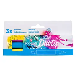 Набір маркерів акварельних двосторонніх ECOLINE DUO TIP PRIMARY 3 шт Royal Talens (8712079465605)