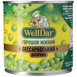 Горошок зелений WellDar консервований 420 мл (916499) - мініатюра 2