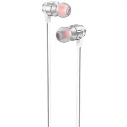 Провідні вакуумні навушники Hoco M85 Platinum sound universal earphone with mic, 3.5mm, 1.2m, silver - мініатюра 3