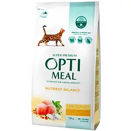 Сухий корм для дорослих котів Optimeal Adult Cat Chicken із куркою 1.5 кг