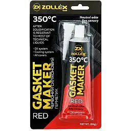 Герметик прокладка Zollex Red Gasket Maker Premium червоний 85 г