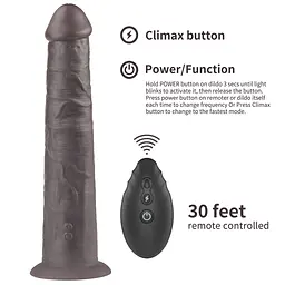 Вібратор Lovetoy Dual-Layered Silicone Nature Cock 10'' 25.3 см (чорний) - мініатюра 7