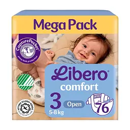 Підгузки Libero Comfort Розмір 3 (5-8 кг) 76 шт (7310361157422)