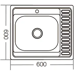 Мийка кухонна ZERIX Z6060R-04-160E satin (ZM0576) - мініатюра 3