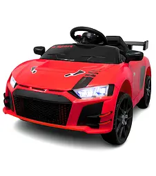 Дитячий електромобіль PRIMA CAR Cabrio 6V 5A (спойлер, пульт, LED-фари, звук, відкривні двері, педаль газу), Червоний