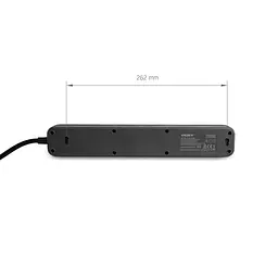 Мережевий подовжувач VIDEX ONCORD з/з 4п 3м (3x1.5мм) 3.4А USB(QC3.0) +USB-C(PD20W) з кнопкою Black VIDEX (27696-000) - мініатюра 7
