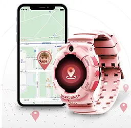 Дитячі розумні смарт-годинник Wonlex KT25 з камерою WI-FI GPS SIM-карта відеодзвінок Pink (17772) - мініатюра 2