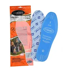 Вирізні устілки Corbby Protect антибактеріальні демісезонні з латексом та бавовною. Розмір 35–46