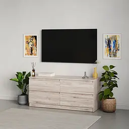 Тумба під телевізор MebelStar Нео 4Ш 120x43x53 см Аляска сірий (MBS-1273)