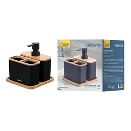 Набір для ванної кімнати Ardesto Minimalism 3 предмети чорний (ARHB3123BB) - мініатюра 6