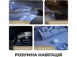 Робот-пилосос з вологим прибиранням Deerma X80 Ultra (DEM-X80Ultra) - мініатюра 4