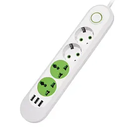 Сетевой фильтр-удлинитель Voltronic F01UW 2 розетки EU + 2 розетки Universal + 3 USB, 1.5 м, 2500W, White