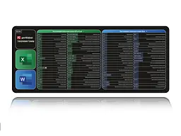 Великий килимок для мишки WorkPlaceShop Поєднання клавіш для Word та Excel 1200 x 500 мм