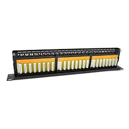 Патч-панель Ritar 48 портів UTP DUAL кат 5E 19" 1U неекранована чорна (73-00404) - мініатюра 2